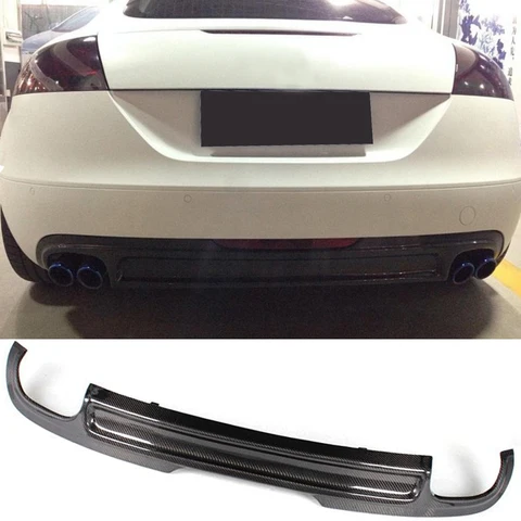 Задний диффузор автомобиля, бампер для Audi TT MK2 8J Coupe 2008-2010, не для США, задний диффузор, спойлер из углеродного волокна/черный PU