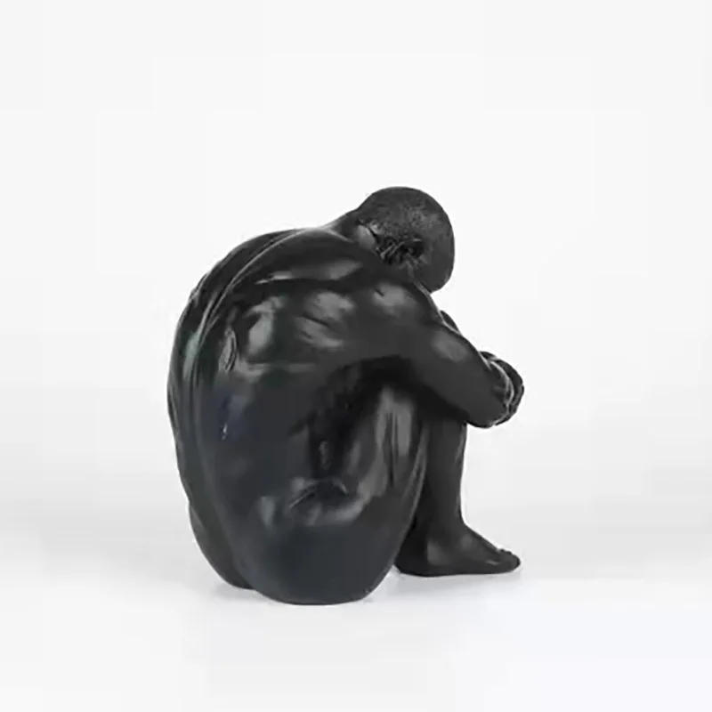 Фигурка обнаженного мужчины Ins скульптура Декор боди-арт сидеть с ногами