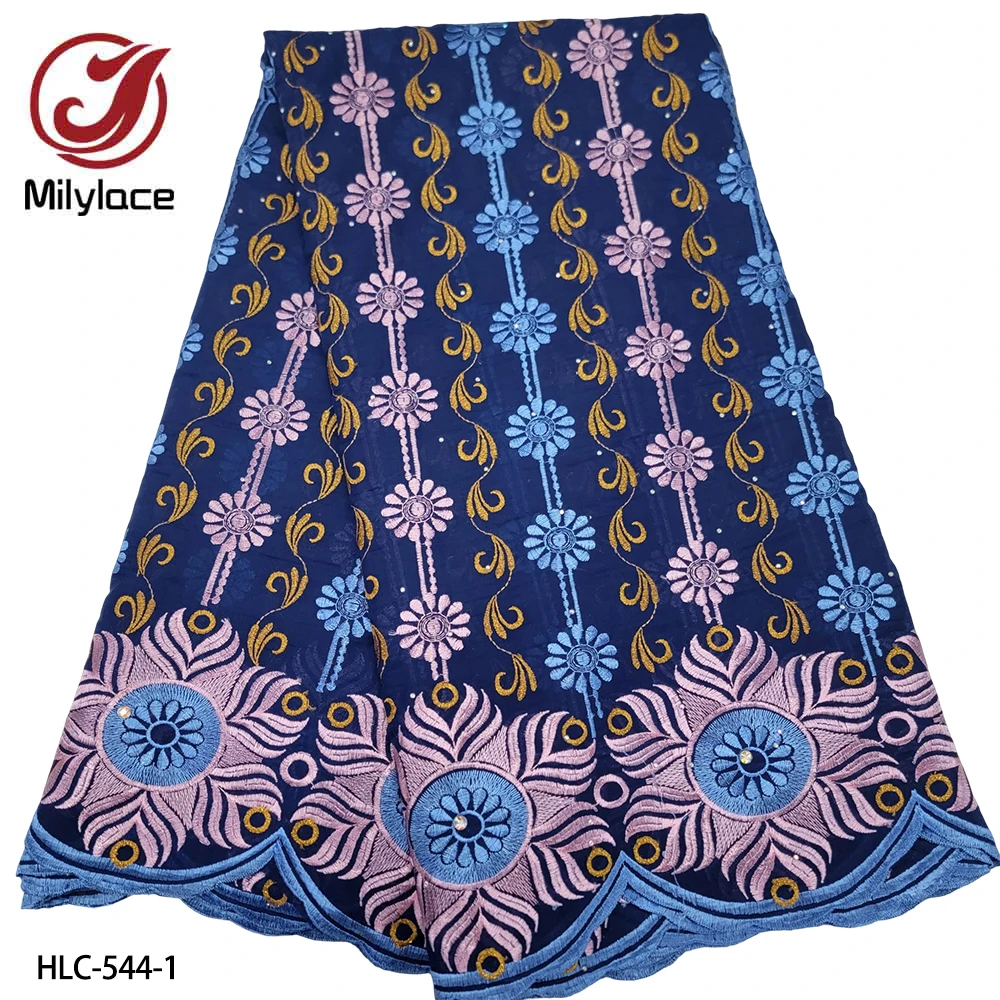

Fashion African Lace Fabric 2022 High Quality Lace Embroidered & Rhinestones African Dress Lace Fabric 5 Yards HLC-544