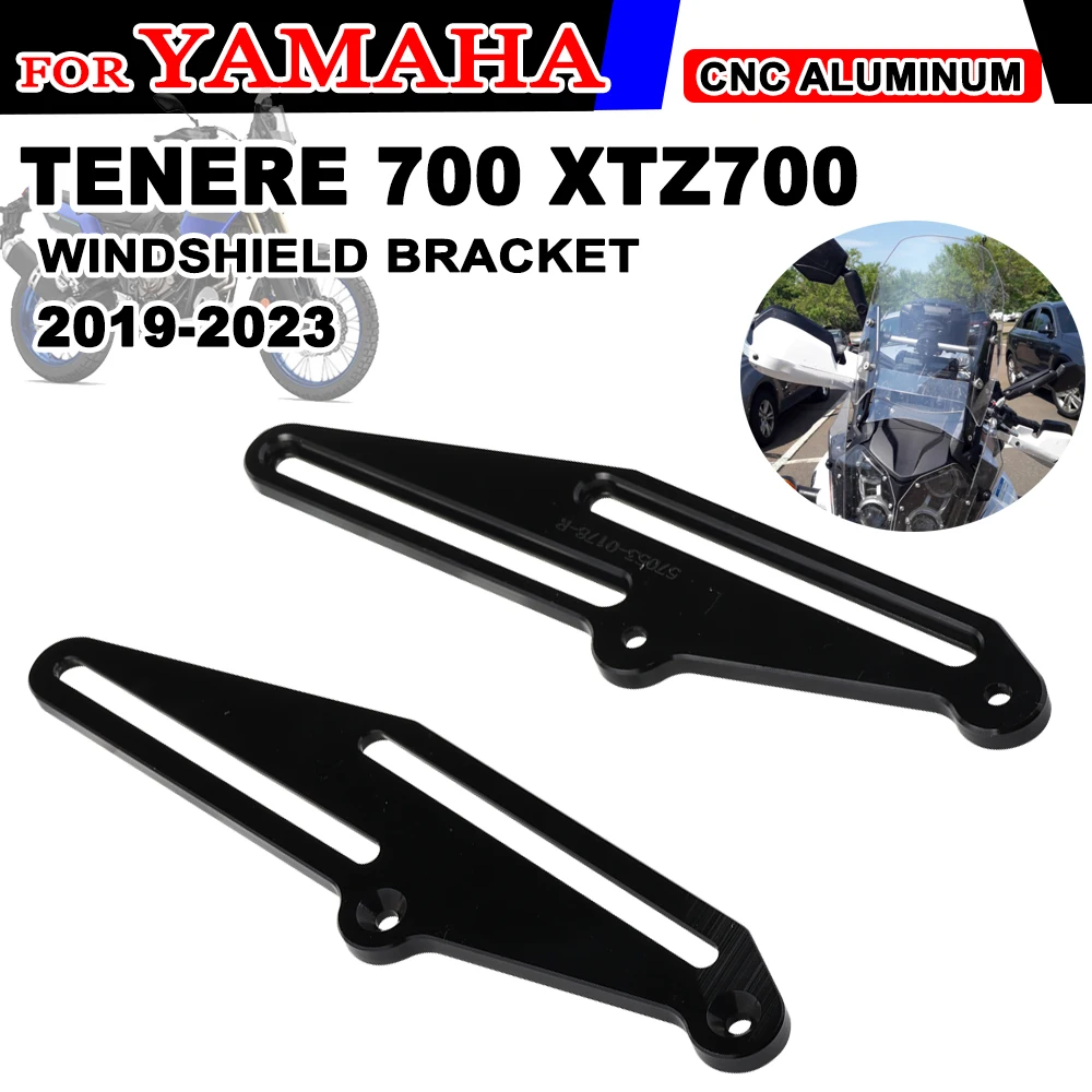 

Tenere700 регулируемый кронштейн на лобовое стекло для YAMAHA Tenere 700 XT700Z T7 комплект держателей для ветрового стекла аксессуары для мотоциклов