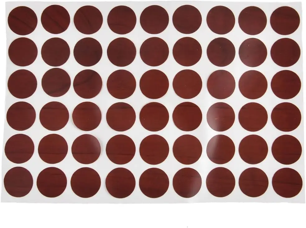 

Furniture Self-Adhesive Screw Hole Stickers Covers Brown One Sheet 54 in 1