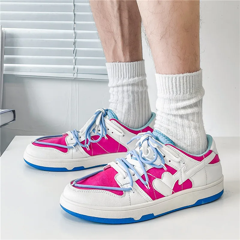 Autumn New Trend Pink Colorful Mens Skate Shoes Trainers Outdoor Hip Hop Low Designer Shoes Men Sneakers Skateboard Baskets 2022