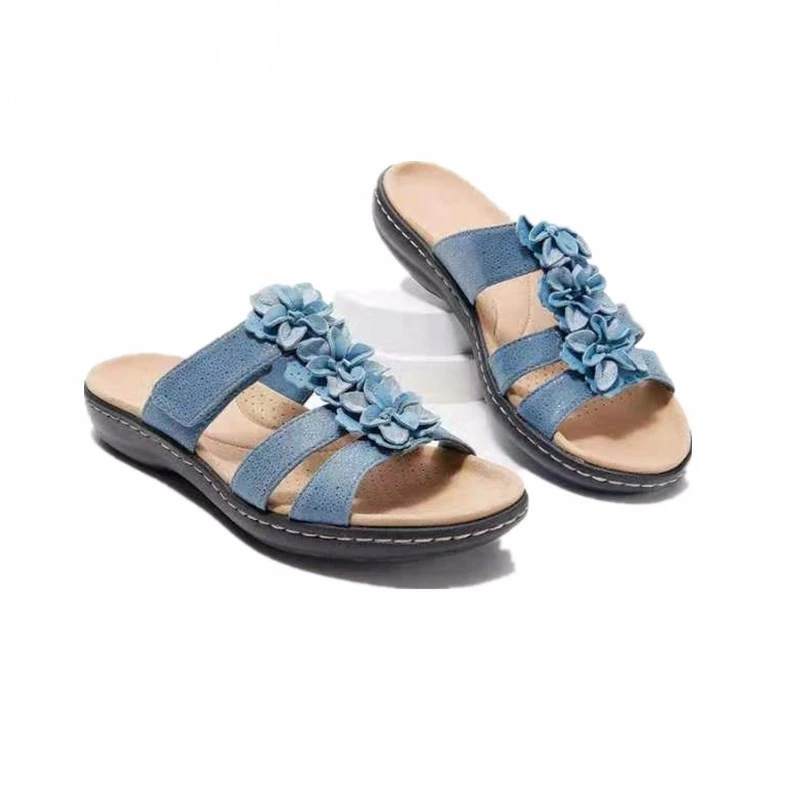 

Women's Lady Flip Flops Summer New 2021 Roman Sewing Sandal Slippers Shoes Woman Elastic Corrective Flat Platform Slippers Shoes