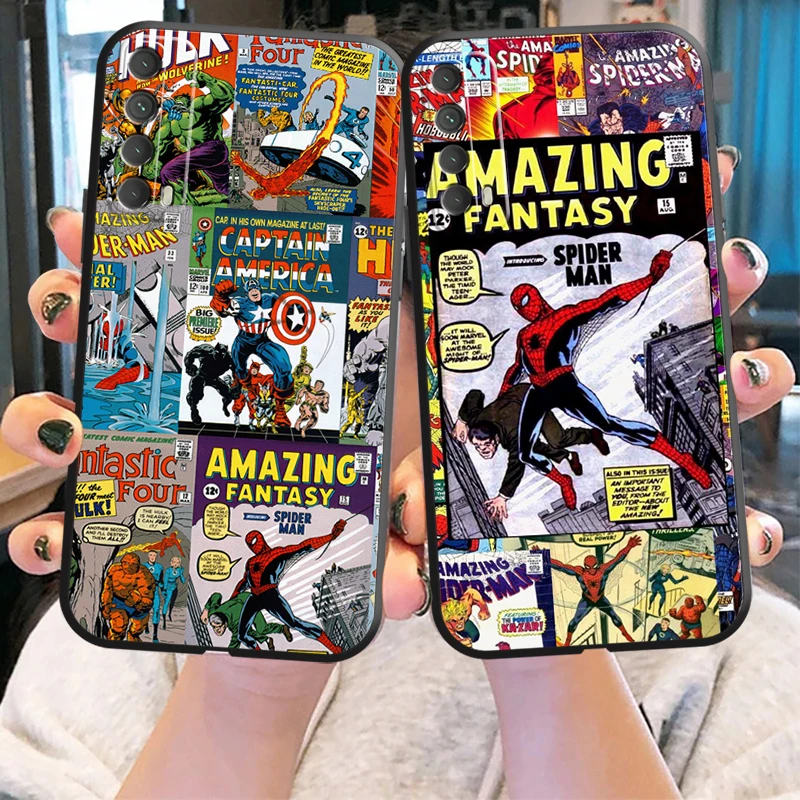 

Marvel Comics Logo Phone Case For Huawei P Smart Z 2019 2021 P20 P20 Lite Pro P30 Lite Pro P40 P40 Lite 5G Back Liquid Silicon