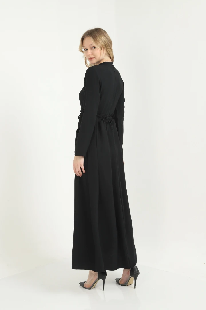 

Black Beli Shirred Pocket Detail Dress maxi size new season modern cut muslim long dress