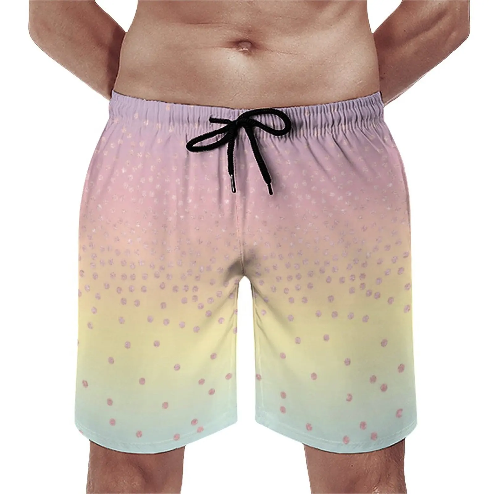 

Gym Shorts Gold Glitter Ombre Print Casual Swim Trunks Elegant Rose Males Quick Dry Sports Trendy Plus Size Board Short Pants