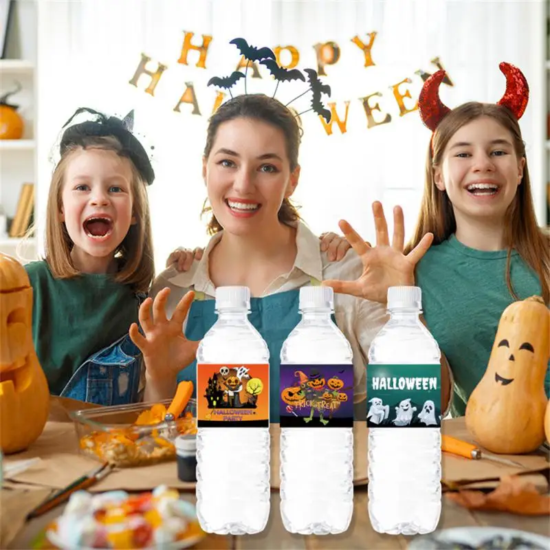 

Water Proof Practical Portable Theme Bottle Decorations Color Bottle Stickers Simple Small Halloween Household Label Sticker