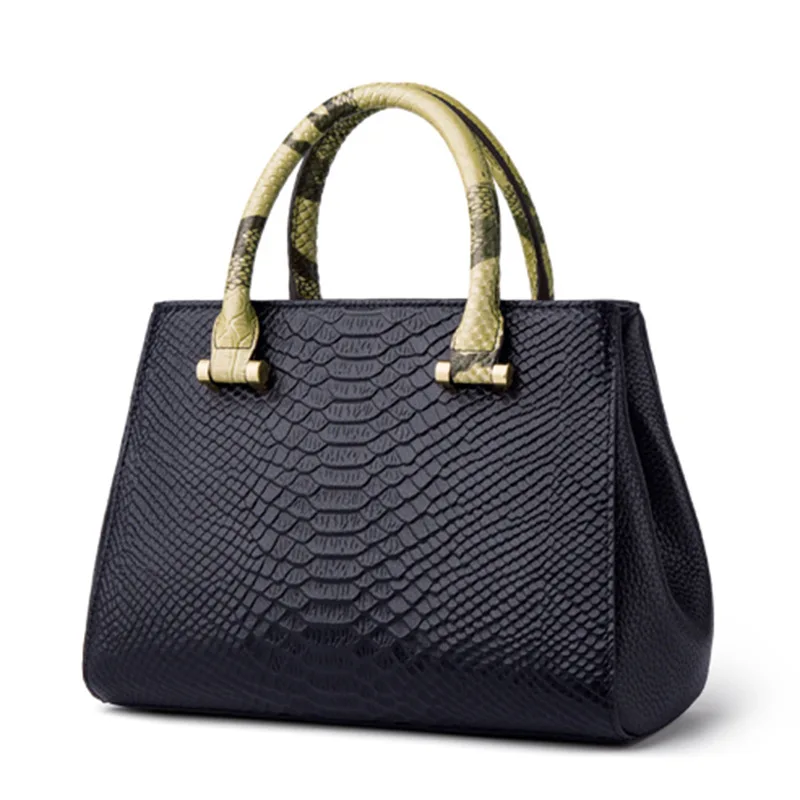 2023 New Head Layer Cowhide Crocodile Genuine Leather Ladies Handbag High Quality Tote Women's Bag