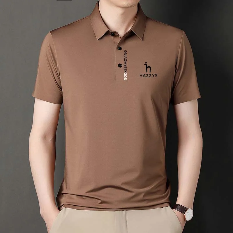 2023 Men's Wear HAZZYS Golf Clothing Summer T Shirt Horse Solid Color Short Sleeve Casual Polo Business Sports