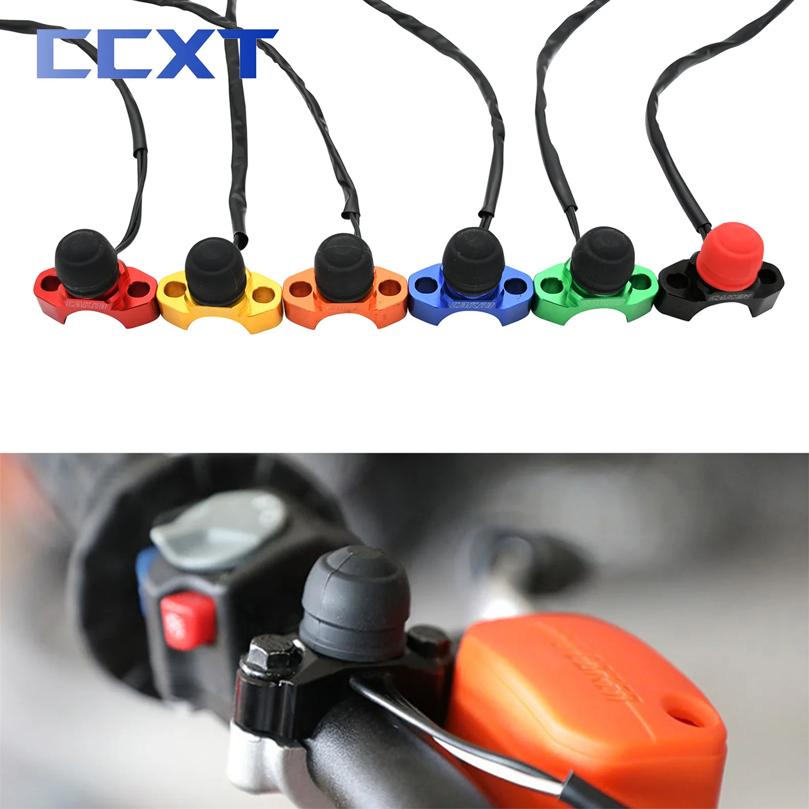 

CNC Motorcycle Universal Stop Start Kill Switch With Wiring For KTM Honda Yamaha Kawasaki EXC XCW XCF XC SX SXF 125-1290cc Parts