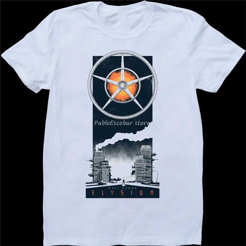 

Elysium On White, Custom Made T-Shirt Colorful Tee Shirt men summer tee-shirt brand tops men cotton tshirt fashion short sleeve