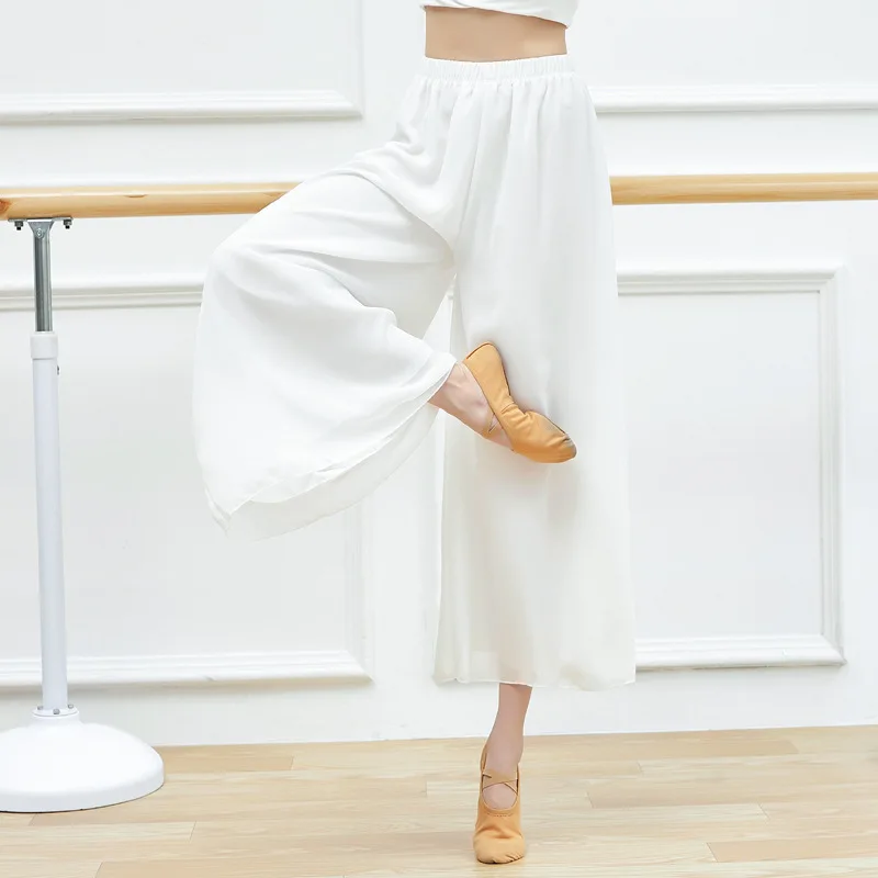 Double-layer Chiffon Women Pajamas Home Clothes Loose Casual Solid Full Pants Leg Wide High-waisted Pants Dance Woman Clothing