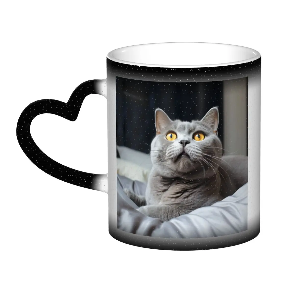 

Cat Creative Color Changing Mug Heat Sensitive mug Ceramic Coffee Tea Breakfast Cup Cute Mug Friends Gift