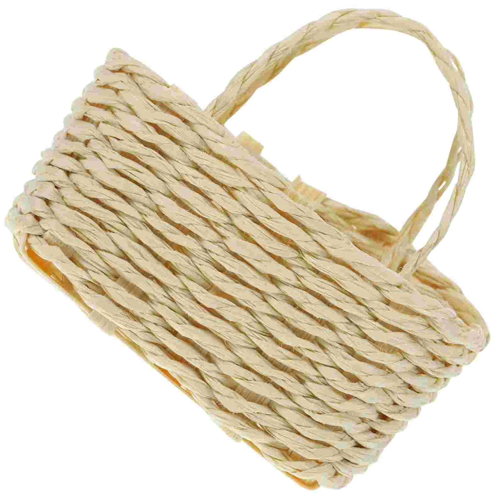 

Миниатюрные тканые корзины, домашнее украшение, ремесла, мебель, товары для дома, очаровательный детский аксессуар для рабочего стола