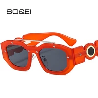 soei fashion unique polygon square double bridges women sunglasses retro brand designer colorful shades uv400 men sun glasses