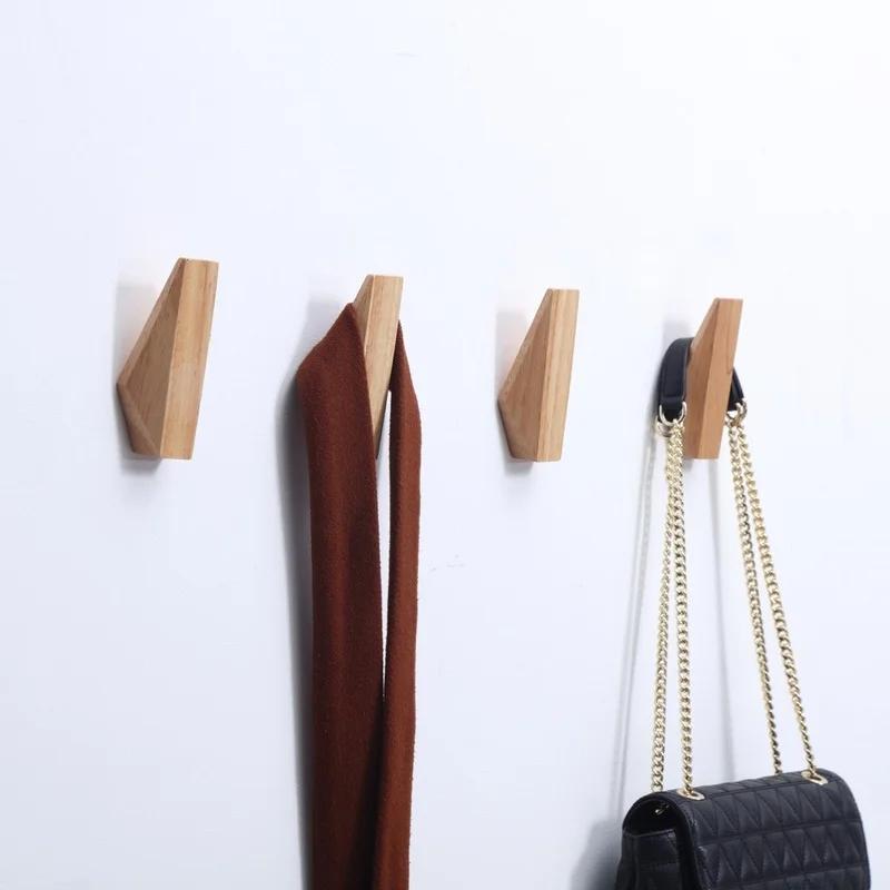 

1Pc New Japanese Style Simple Modern Solid Wood Hook Wall Hanging Decoration Household Towel Key Hook Fitting Room Coat Hooks