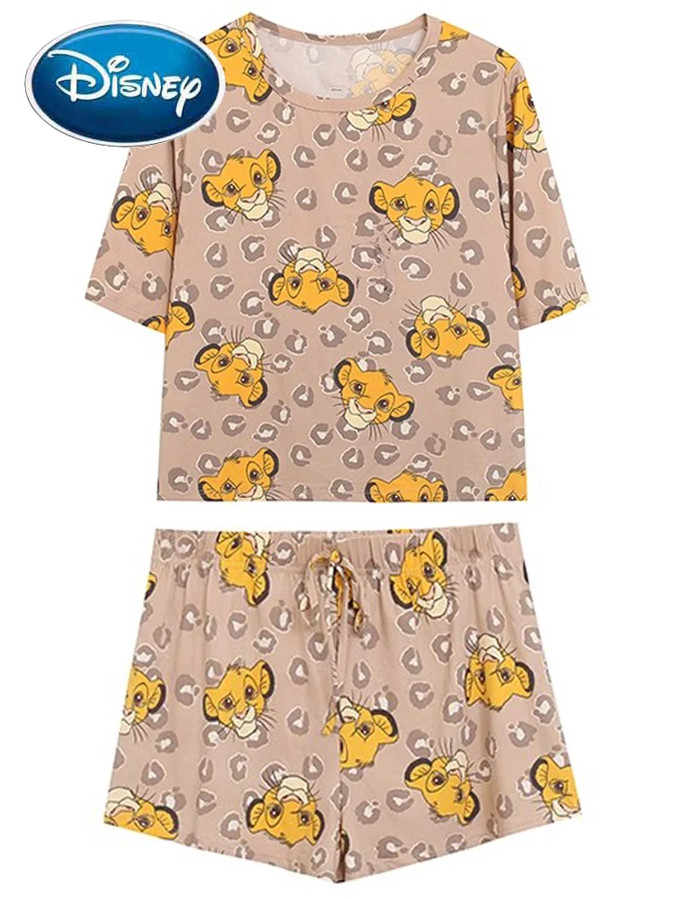 

Женская футболка с леопардовым принтом Disney The Lion King of the Jungle Simba, футболка с круглым вырезом и короткими рукавами, 1 комплект