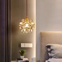 tiffany glass kitchen bedroom dining living room home lighting hotel hanging light fixture nordic flower copper pendant lamp