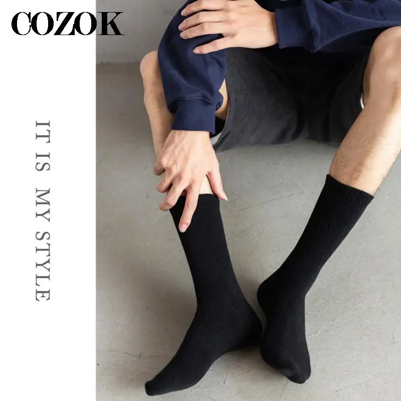 5 Pairs New Soild Colors Cotton Unisex Socks Personality Harajuku Black White Couples Skateboard Casual Sports Socks XL EU45,46