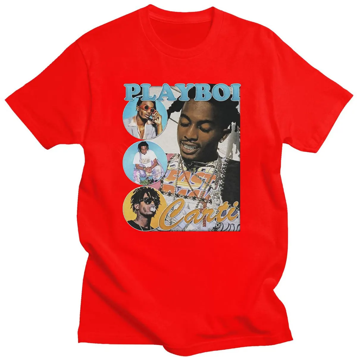 

2021 Hot Sale Playboi Carti 90s Graphics Print Unisex Short Sleeves O-neck Tshirts Vintage Streetwears Mens Women New Style Tees