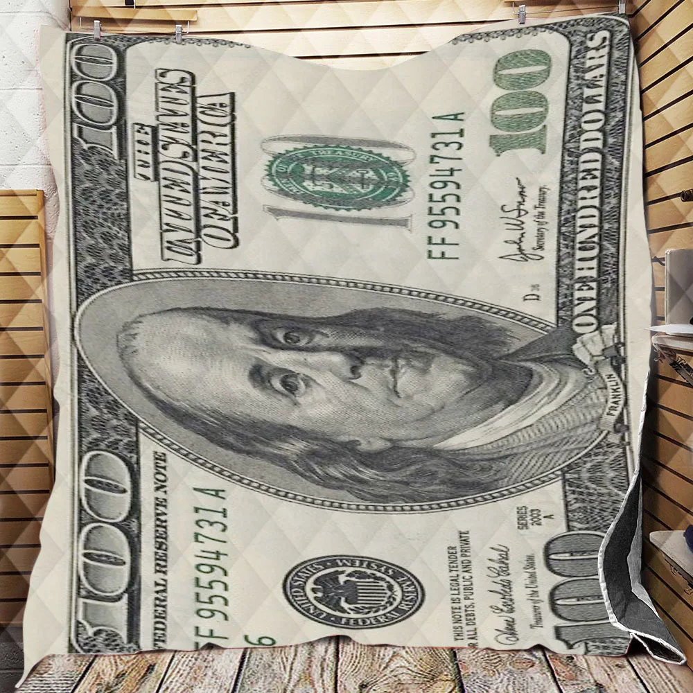 

Hundred Dollars 3D Customize Printed Quilt Blanket Money Print Funny Throw Blanket Air Conditioner Quilt Bedding Set Drop Ship