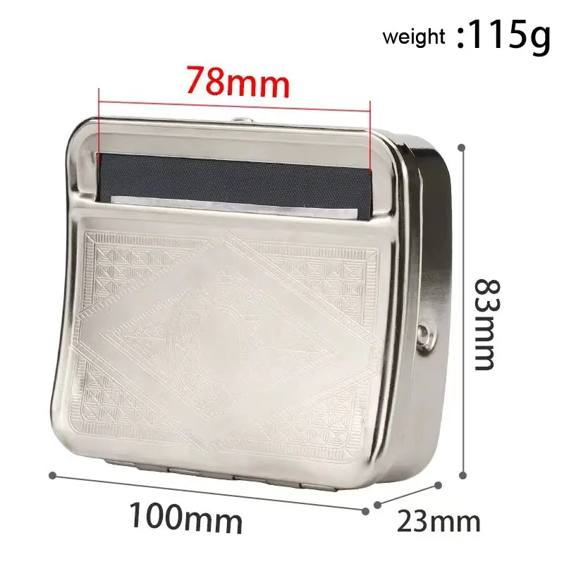 

Automatic Rolling Machine Cigarette Case Black Tin Case Metal Roller Cigarette Tobacco Container Smoking Storage Holder Box