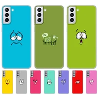 case for samsung galaxy a32 a42 a52 a72 4g 5g s21 plus note 20 ultra case phone back cover coque bumper funny cute expression