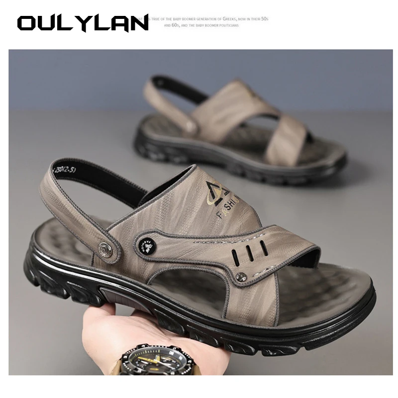 Мужские сандалии с противоскользящей мягкой подошвой повседневная Уличная