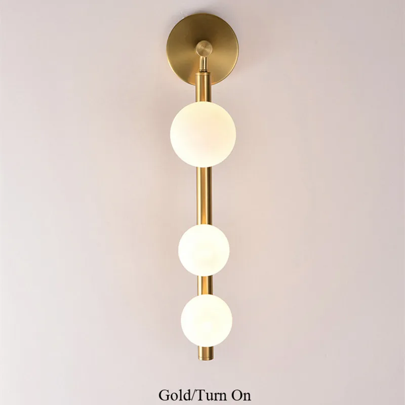 New White Glass Ball LED Wall Lights For Living Room Coffee Shop Bedroom Wall Sconce Wall Lamp