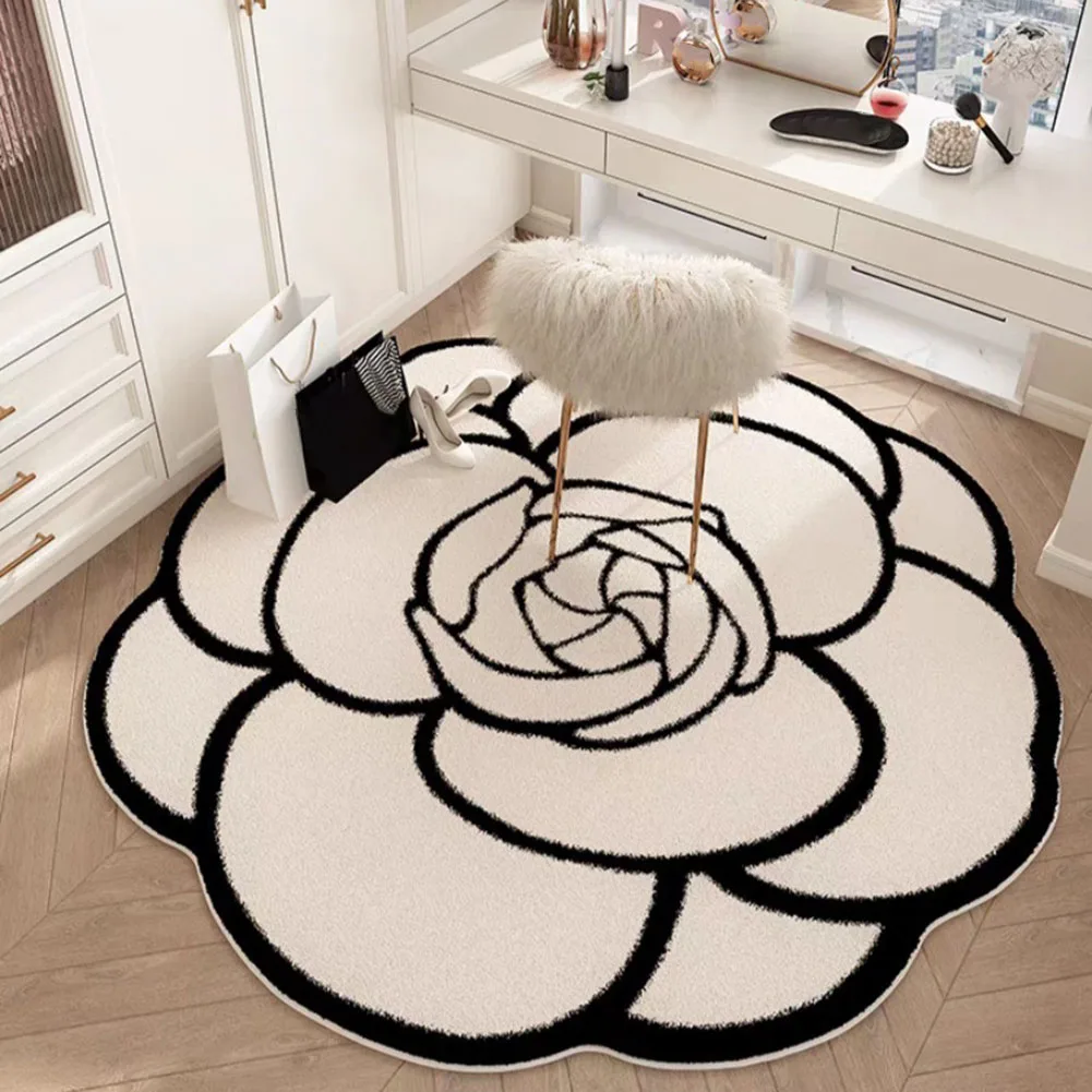 

40cm Flower Carpet Chinese Style Lotus Floor Mat Bedside Blanket Cloakroom Mat Non-slip Dressing Table Mat Bathroom Rugs Carpet