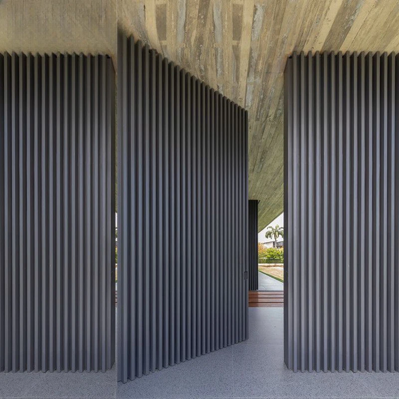 Prettywood Современный стиль Серый внешний вид виллы Передний вход безопасности