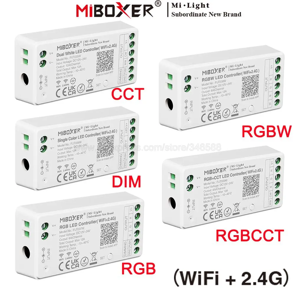 ميبوكسر واي فاي + 2.4G لون واحد مزدوج أبيض RGB RGBW RGBCCT LED قطاع تحكم عن بعد الموسيقى واي فاي APP طرف ثالث التحكم الصوتي