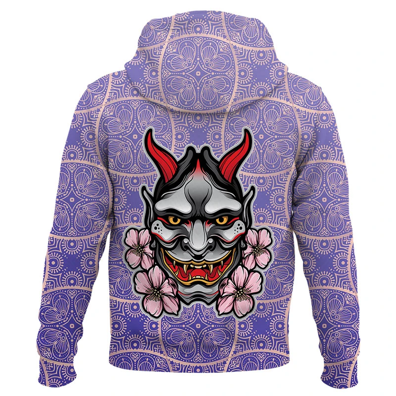Толстовка с 3d-рисунком японского самурайского черепа для мужчин и женщин весны