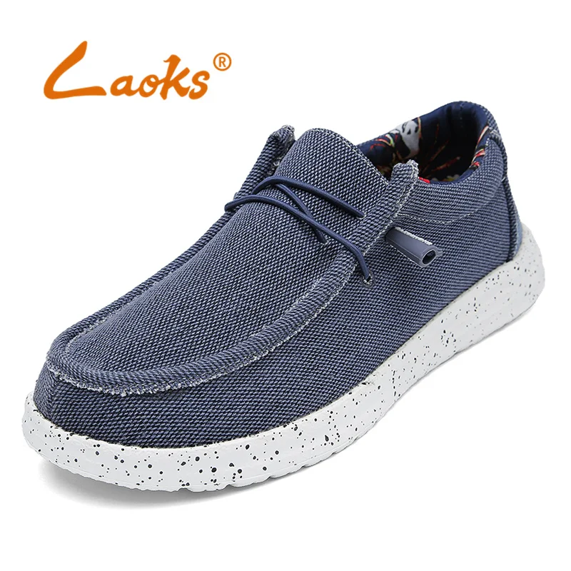 

Laoks 2023 New Canvas Casual Shoes Men's Fashion Breathable Low Top Solid Loafer Non-slip Comfortable Hemp Shoes Plus Size 39-47