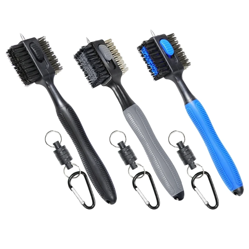 

Golf Brush with Keychain Carabiner Double-Sided Club Cleaning Brush N58B