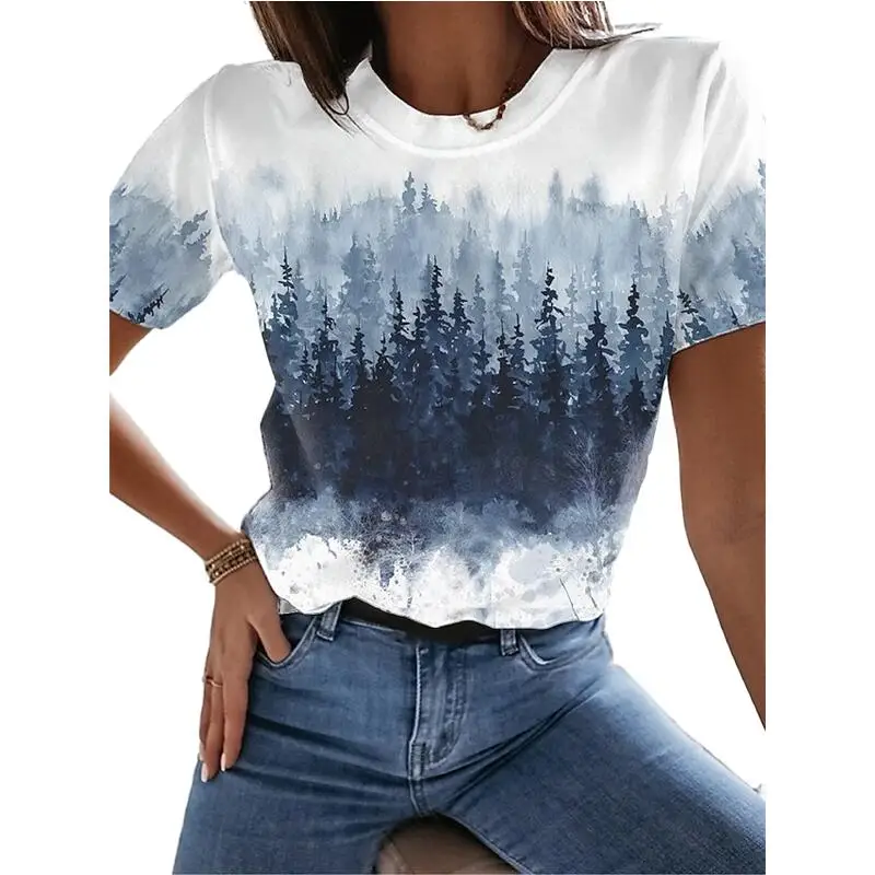 

Футболка с 3D рисунком в стиле High Street Zomer vrouwen
