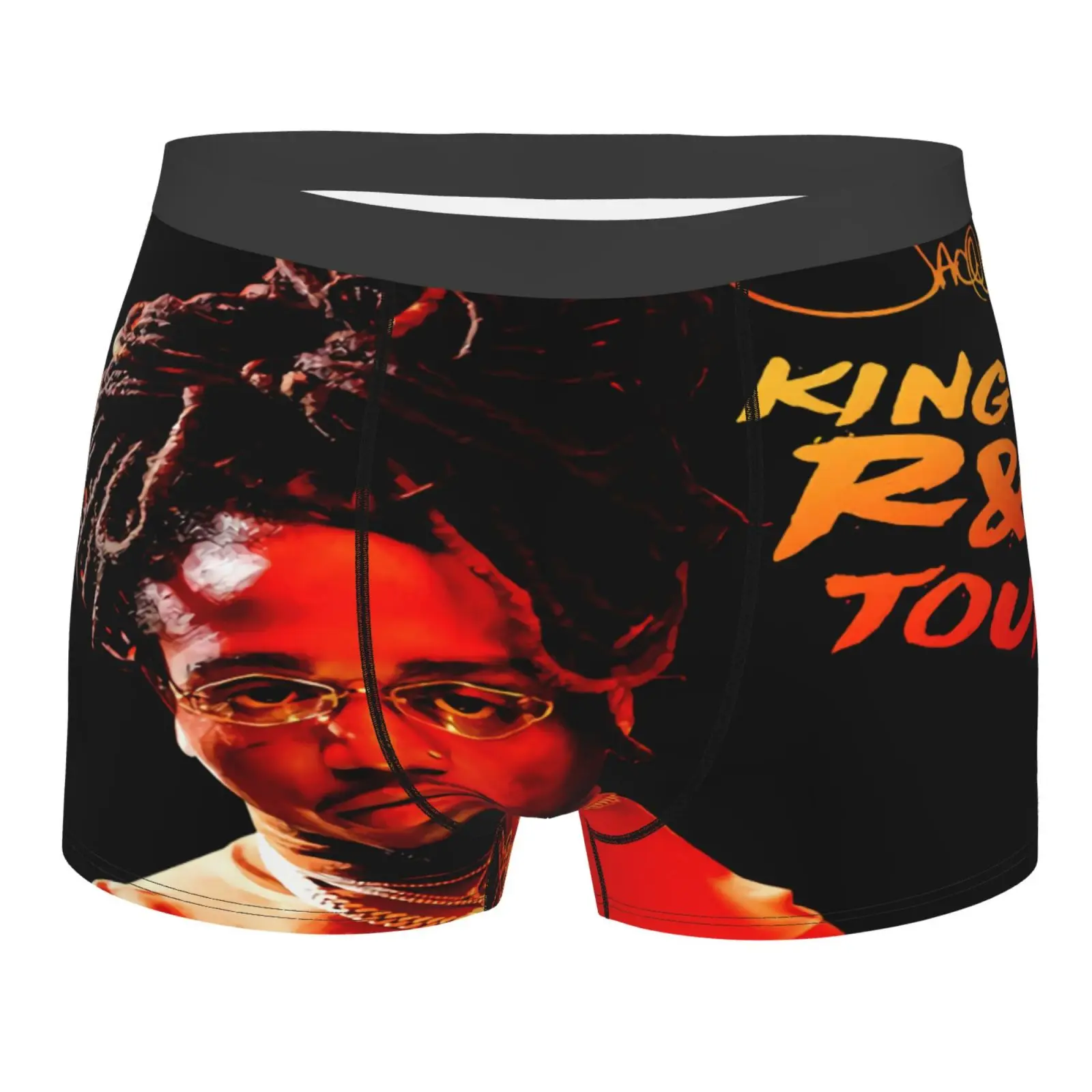 

Мужские трусы Jacquees King Of R B Tour, Длинные боксеры, шорты с завышенной талией, с мешочком для мяча, модное нижнее белье для мужчин и женщин