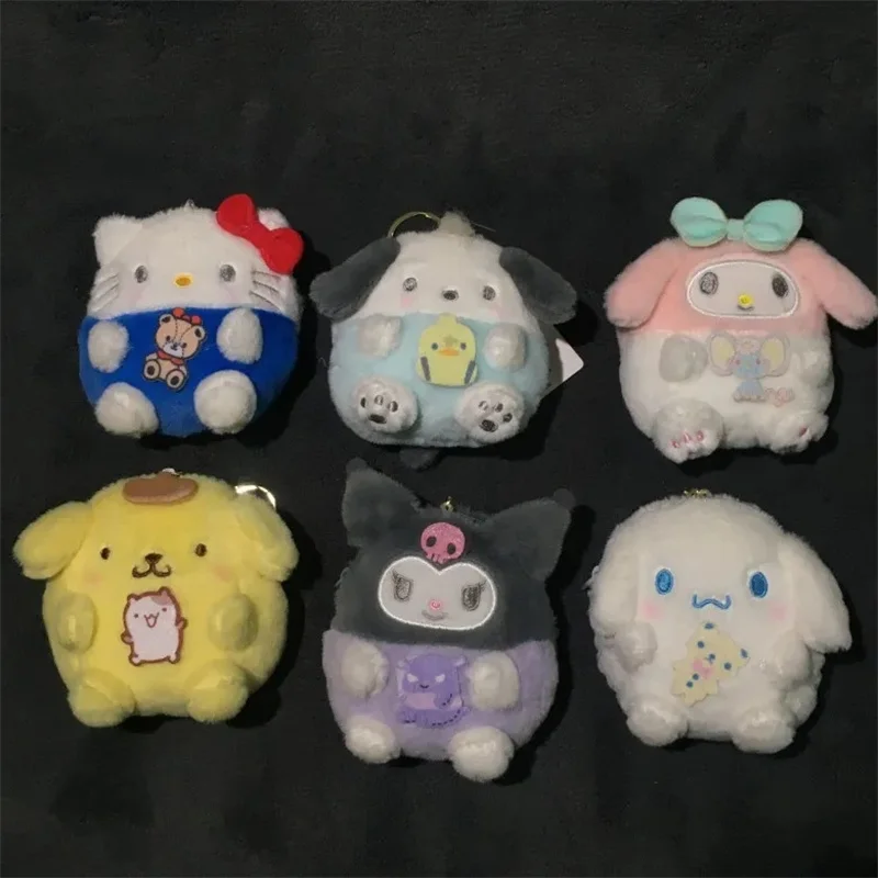 

Kuromi Melody Figure Model Children Toys Anime Pompom Purin Cinnamoroll Pochacco Two-Dimensional Plush Bag Women Coin Purse Gift