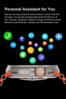 2023 Men Women Smart Watch Ultra 49mm Blood Oxygen Sleep Monitor NFC Bluetooth Call Smartwatch Titanium Alloy Case 6