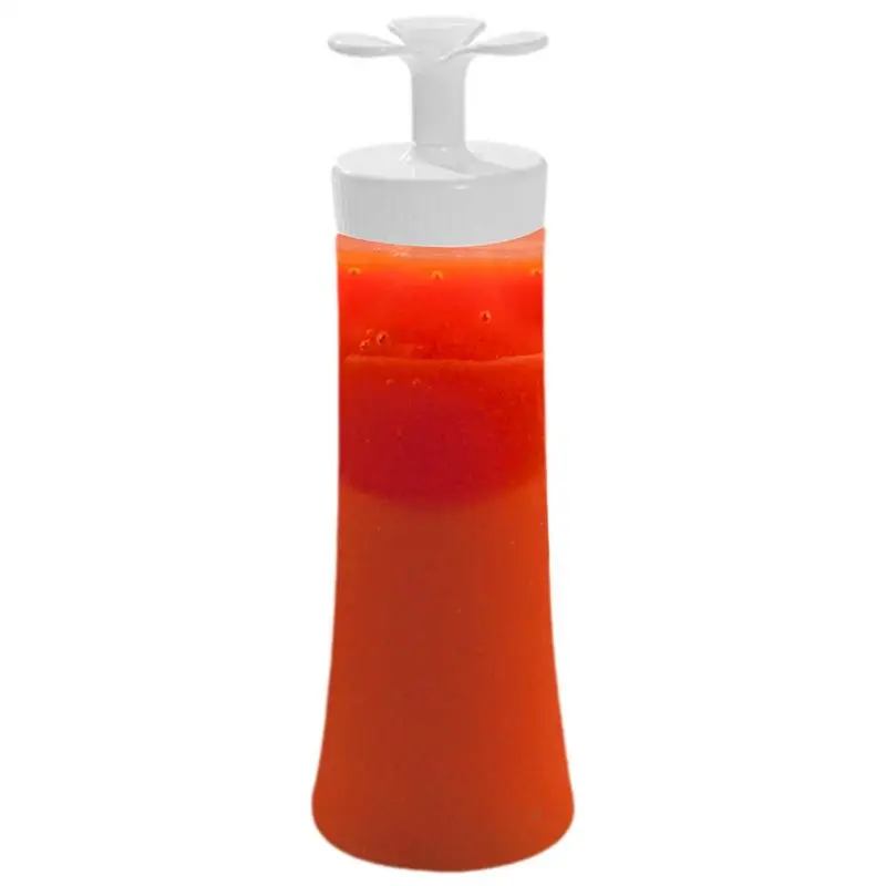 

210/350ml Squeeze Bottle Household Kitchen Sub-bottling Tomato Salad Dressing Squeeze Bottle With Petal-shaped Bottle Cap Design