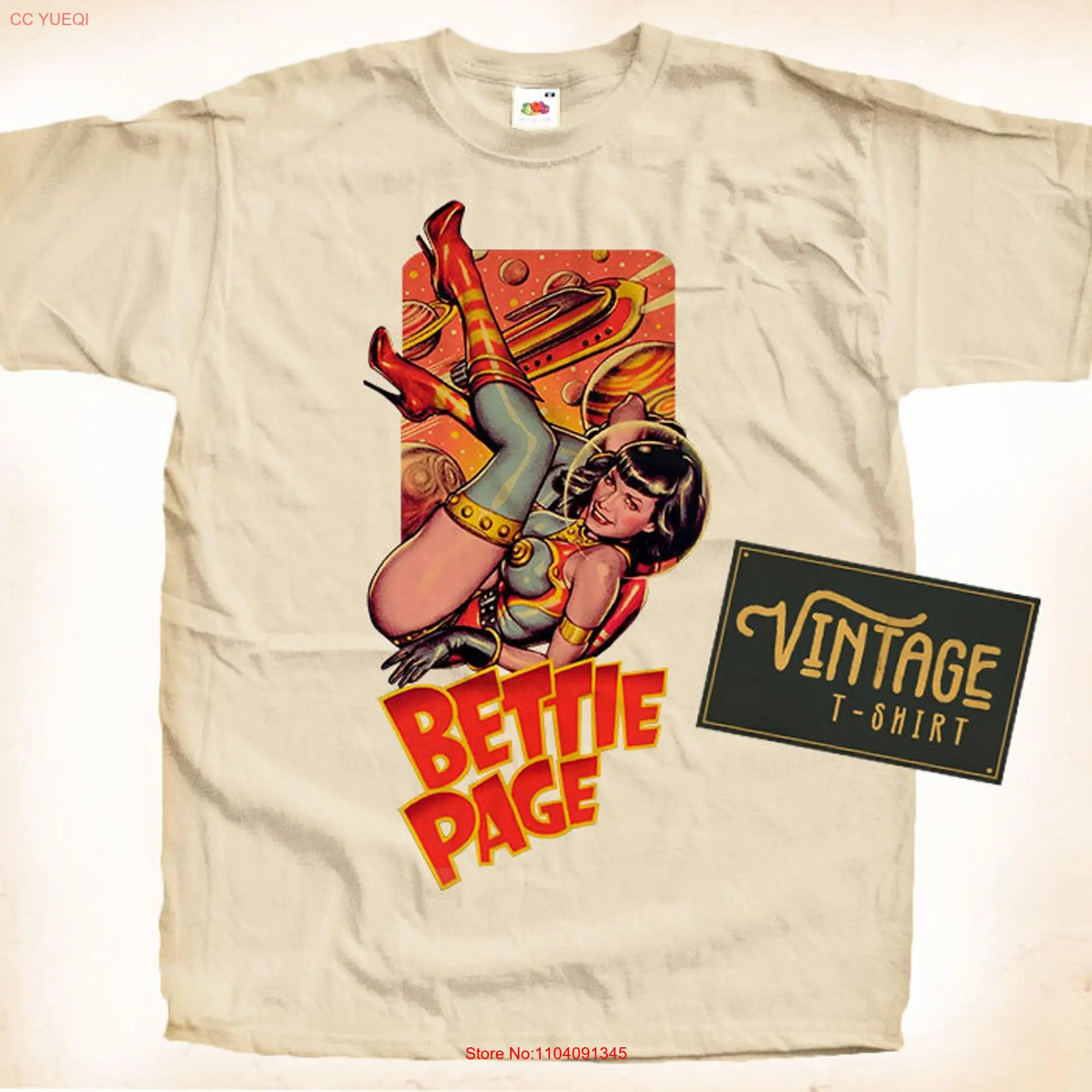 Футболка Bettie Page V3 мужская с цифровым принтом винтажная рубашка длинным или