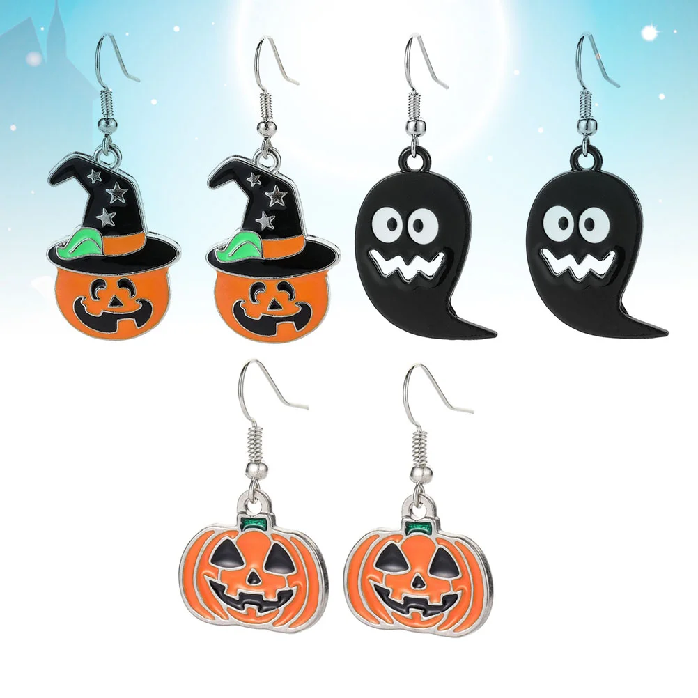 3 пары серег для девочек женские ювелирные изделия европейские и тыквы висячий