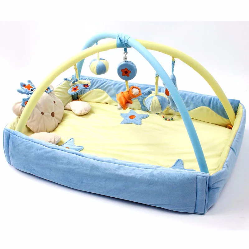Princess Enlarged Folding Music Baby Play Mat Baby Portable Bed Installation Convenient Fabric Soft Crawling Blanket 110x110cm