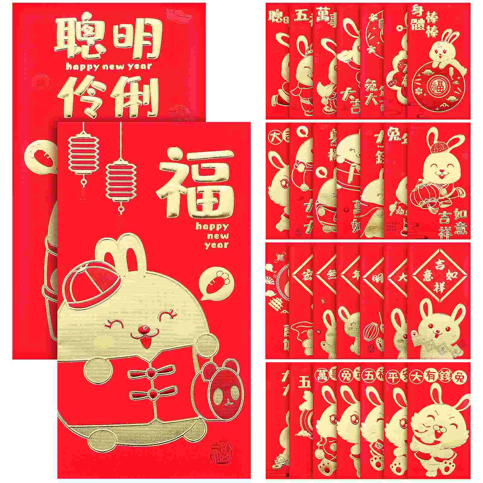 

Red Year Packet Rabbit Money Envelopes New Envelope Spring Festival The Chinese Zodiac Packets Luck Pouch Bunny Paper China