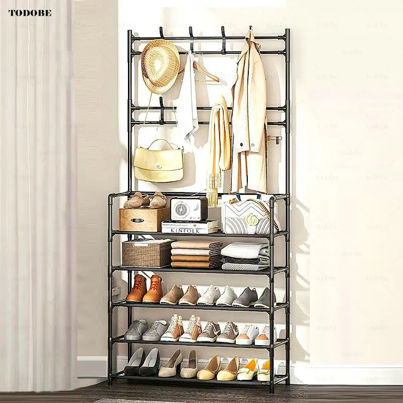 

Multilayer Coat Hat Rack Clothe Hanger Wardrobe Clothing Rack Floor Drying Racks Home Furniture large-capacity Storage Shoe Rack