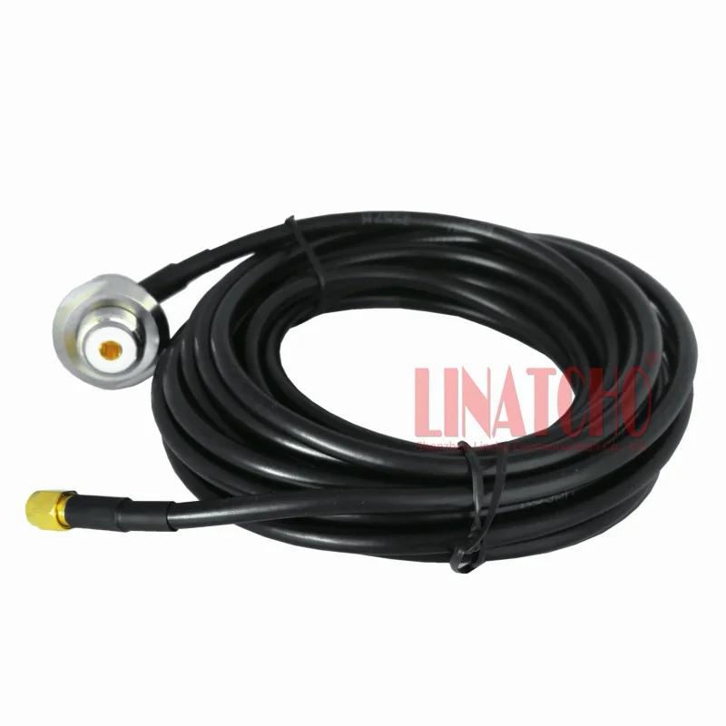 5 Meters RG58U Coaxial SMA Male and Right Aangle SO239 Connector for Walkie Talkie Radio Antenna Cable