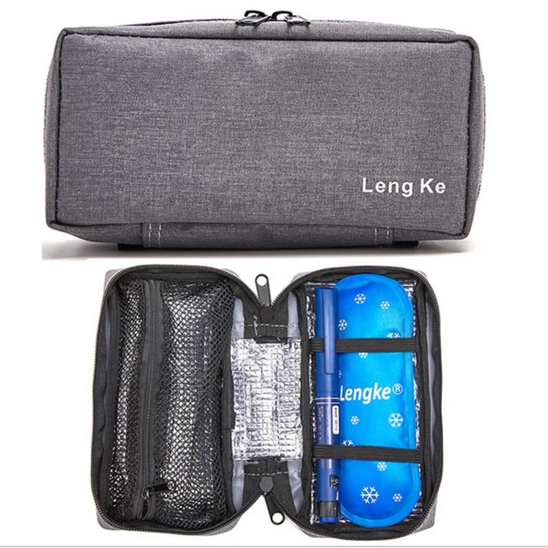 

Portable Insulin Glaciated Cold Storage Bag Refrigerated Box Refrigerator Heat Packs Drug Freezer Pack With 2 Ice Pads