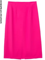 pailete women 2022 fashion back slit pencil midi skirt vintage high waist back zipper female skirts mujer