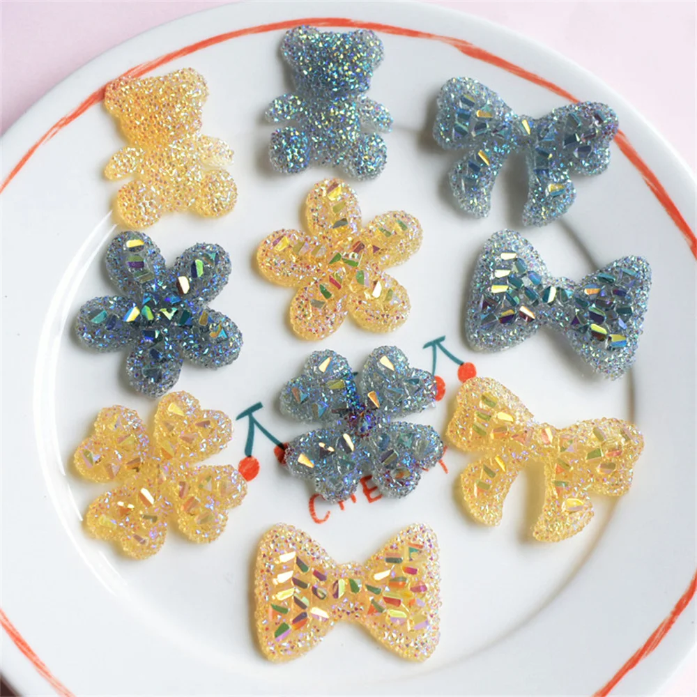 

10 шт., блестящие искусственные цветы