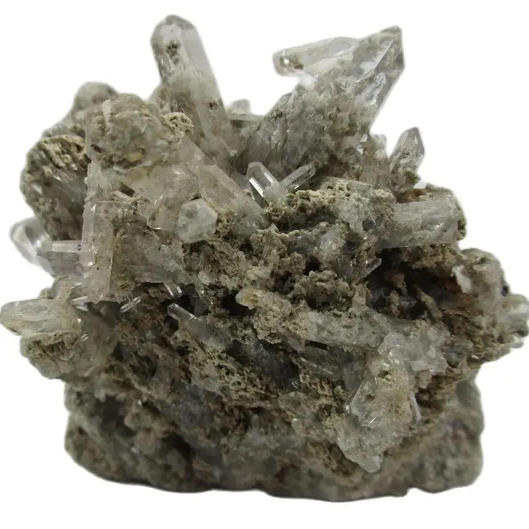 

623g Unique Natural Mineral White Garden Crystal Cluster Skeletal Quartz Specimen Feng Shui Home Decoration student Collection